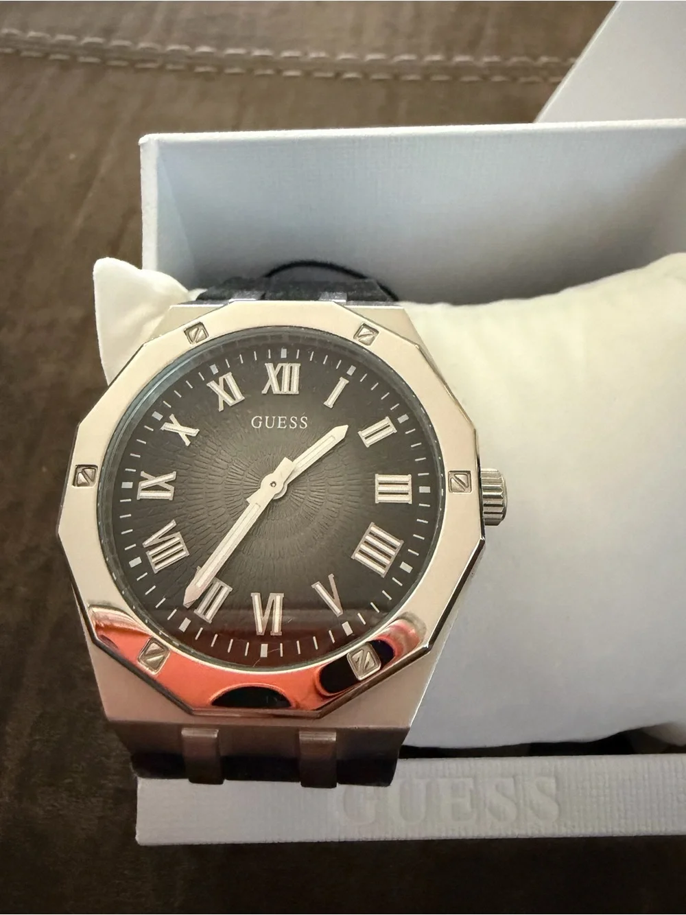 GUESS Men's Black Dial Stainless Steel Watch